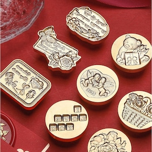 Valentinstag Geschenk Wachssiegel Muster/Mattes Handwerk Lacquer Siegel Kupferkopf/Liebesgeständnis Umschlag Wachssiegel