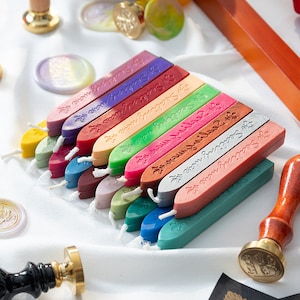 Tira de cera con núcleo de cera, cuentas de cera para invitación de boda, cera derretida, cuentas de sello de cera, kit de sello de cera personalizado