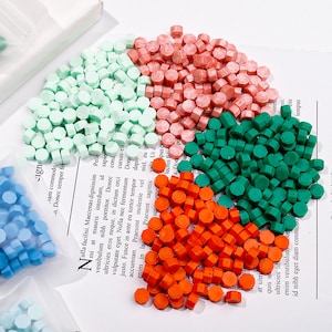 Exquisitas cuentas de cera octogonales para invitaciones de boda, cuentas de cera para sellos de cera para carne, kit de sellos de cera personalizados