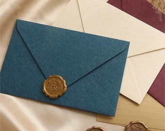 Vintage envelope linen Kraft paper envelope, wedding invitation high-level postcard, wax seal