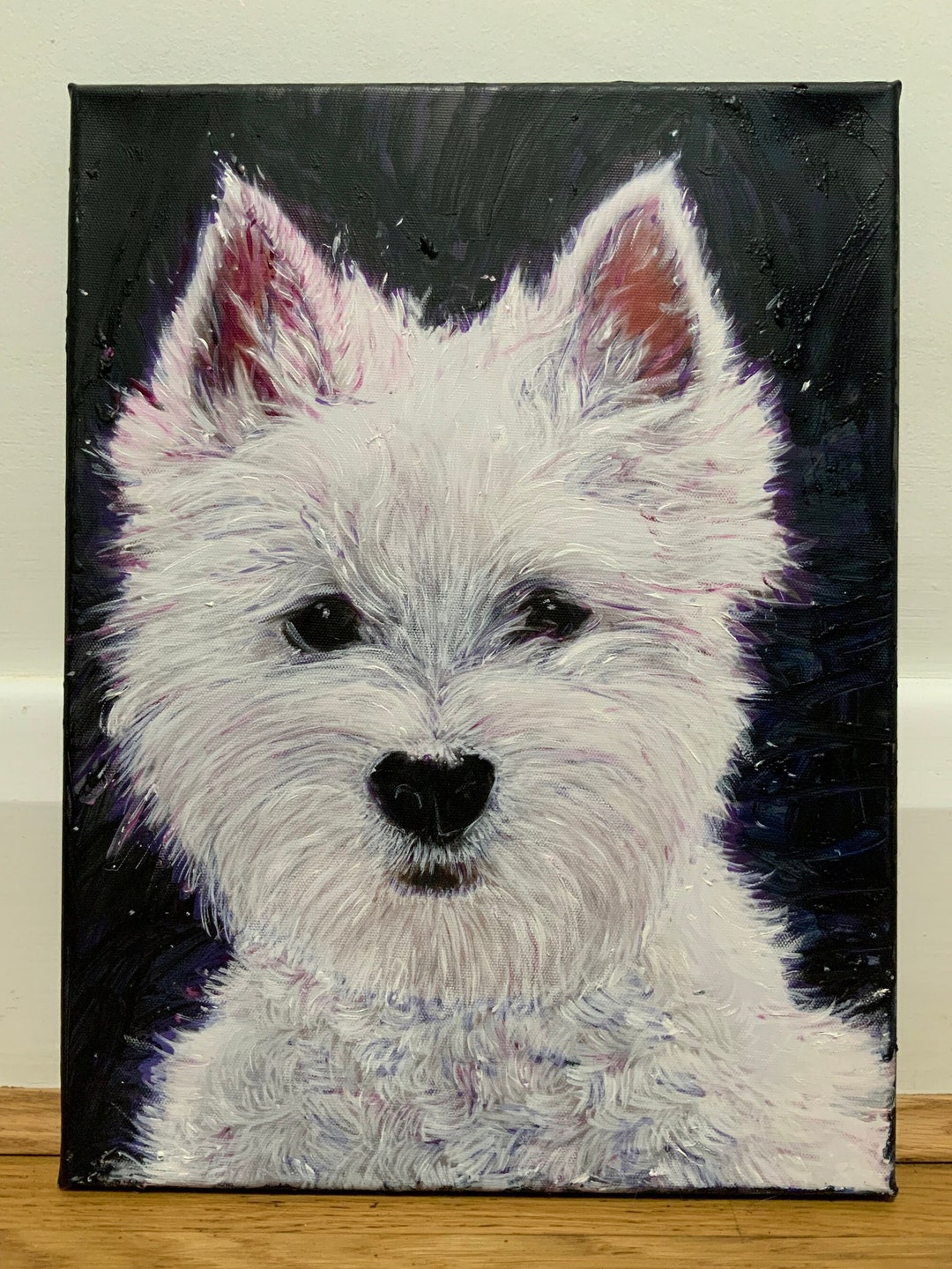 Original Acrylic West Highland Terrier Painting Pet Dog Gift Art ...