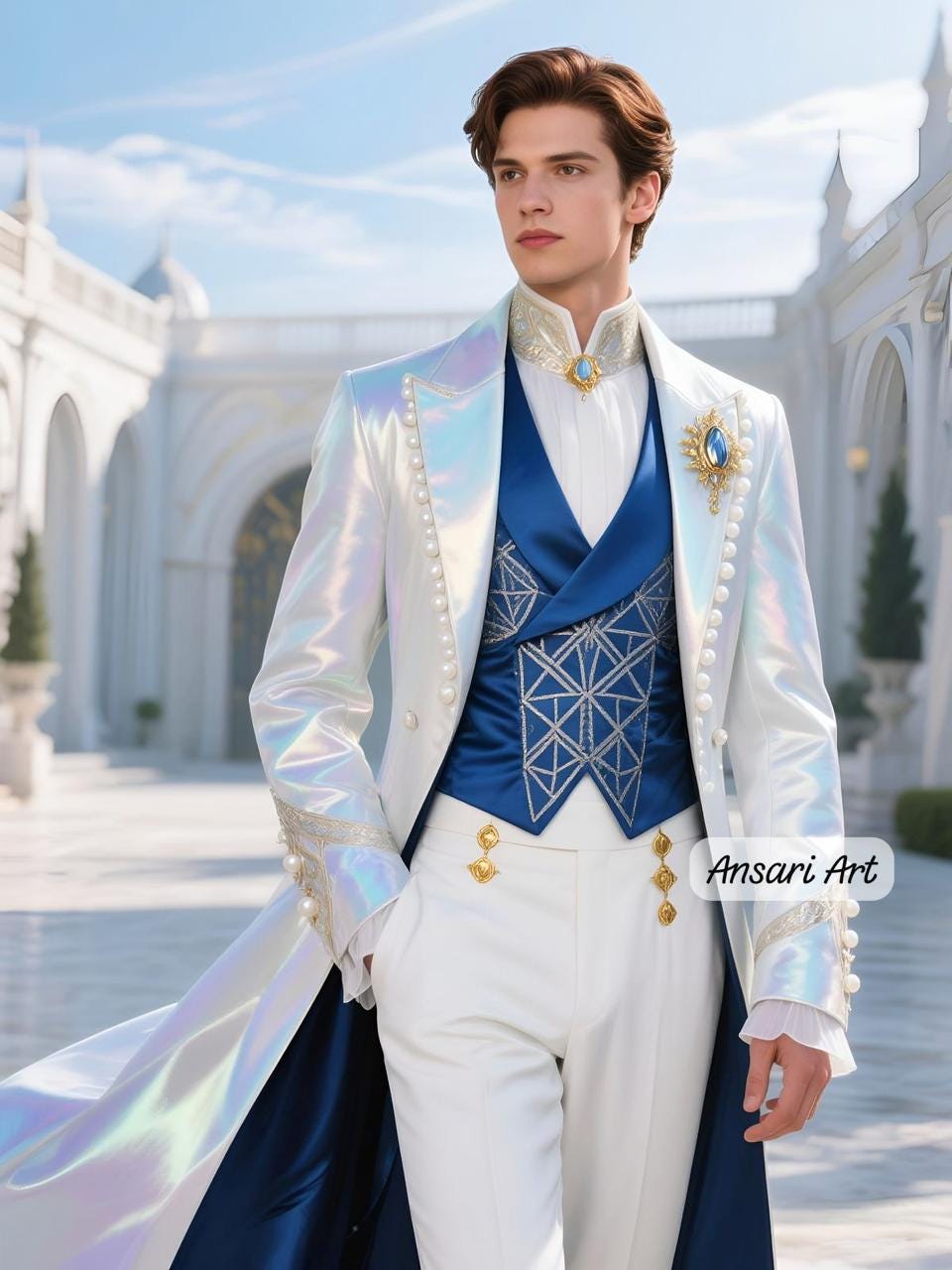sachin and babi light blue dress Fairy tale beast costume for men