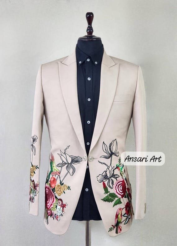 Valentino  Cream Suit with Floral Embellishments Valentino S/S 2002 runway cream set with floral ruffle  main image 4