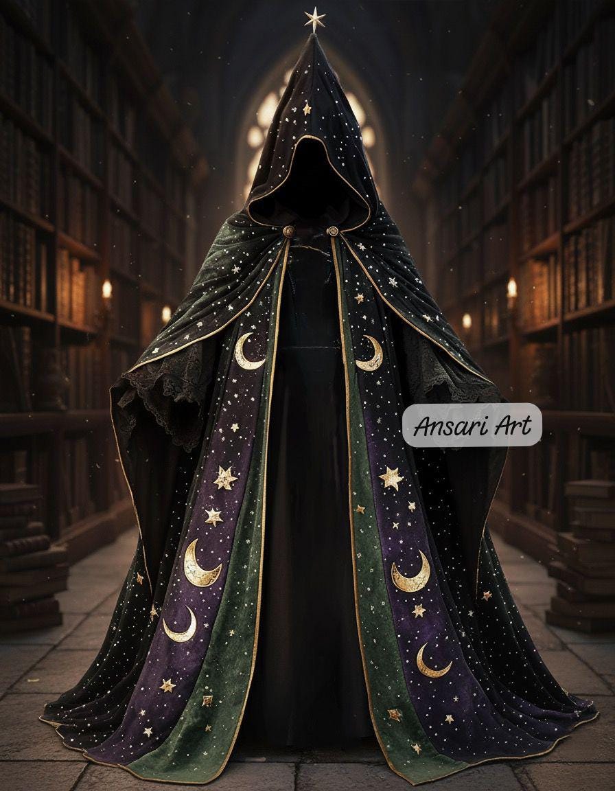 Custom Starry Night Cloak Golden Embroidery Velvet Cape Celestial