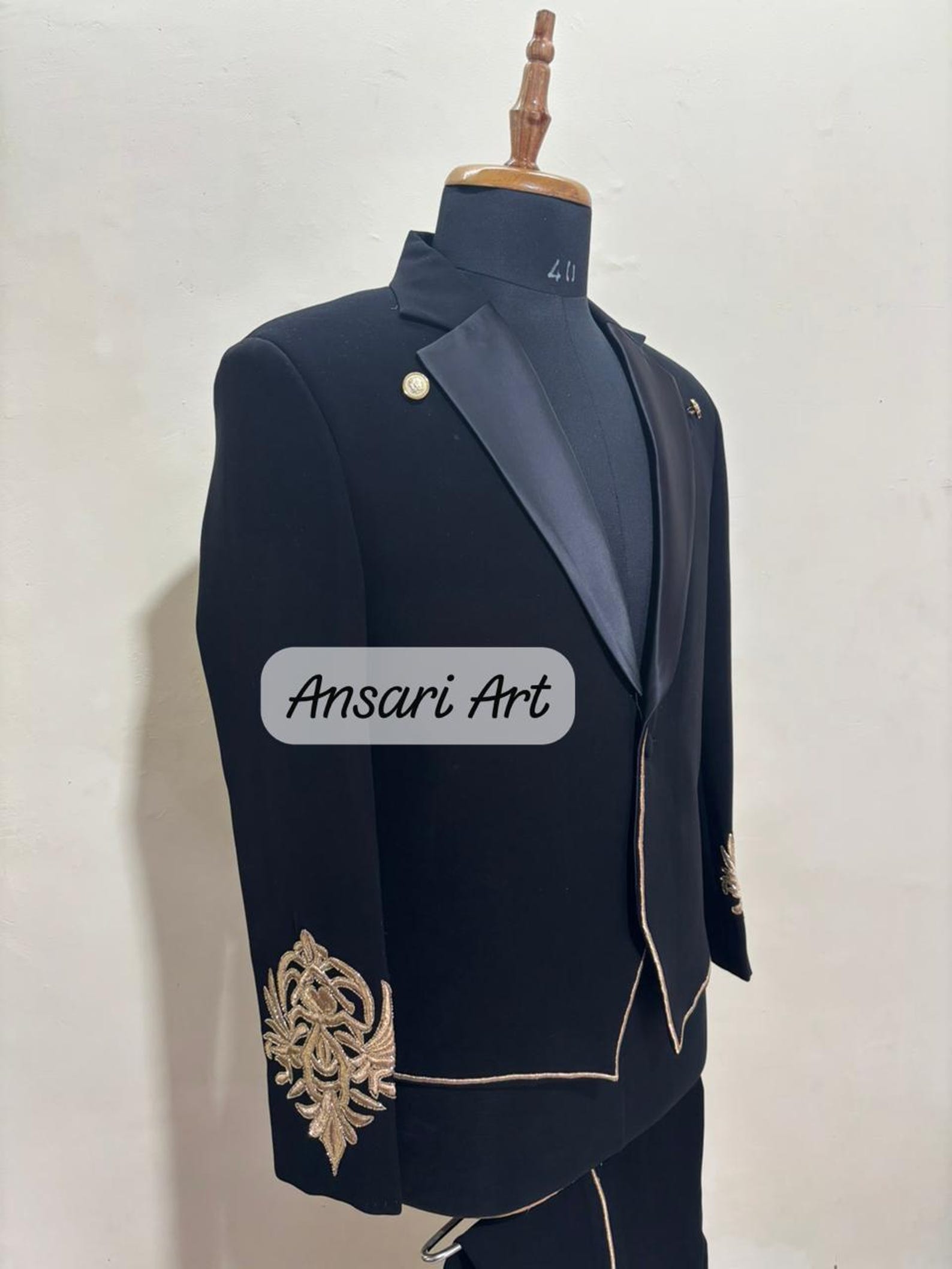Royal Prince Costume Men, Black and Gold Military Suit, Fantasy King ...