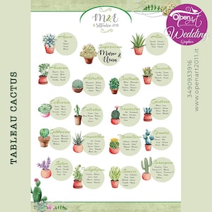 Cactus e succulente - Tableau e segnatavolo  Matrimonio
