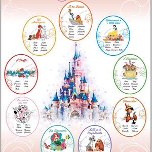 Disney - Tableau e segnatavolo - Battesimo - Matrimonio