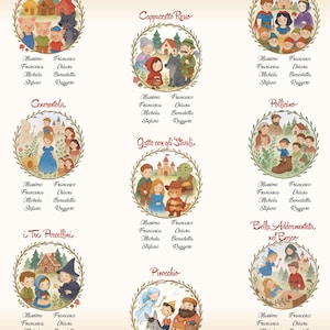 Favole - Tableau e segnatavolo  Battesimo - Compleanno Fiabe