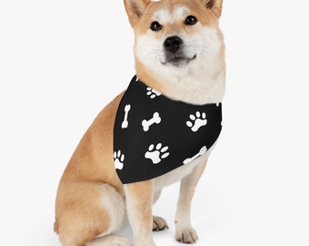 Pet Bandana Collar - Black & White