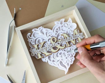Presente de 13º aniversário de casamento para esposa/marido, presente de 13º aniversário para ela/ele, presente de aniversário de casamento personalizado com renda para casal, amigos
