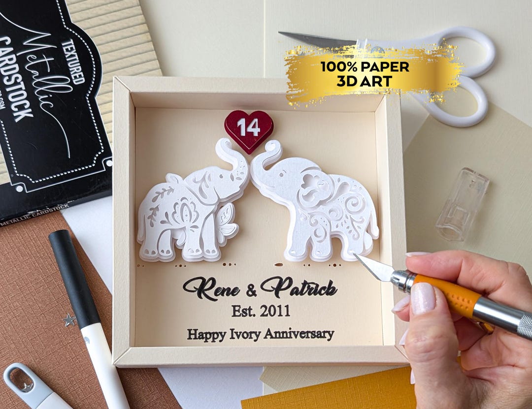14th Anniversary Gift for Him Her Ivory Anniversary Gift for Wife