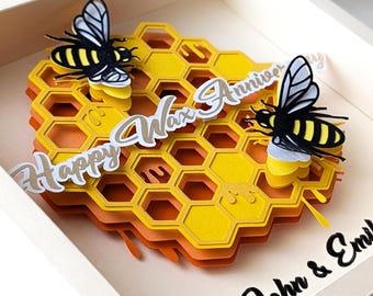 16th wedding anniversary gift for husband wife wax anniversary gift for couple 16 year anniversary present for him her 16 years married bee