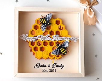 16th wedding anniversary gift for him her wax anniversary gift for wife husband unique 16 years together present for married couple bee