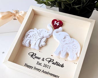 14th anniversary gift for husband wife 14 year anniversary gift for him her 14th wedding anniversary gift for couple ivory anniversary gift