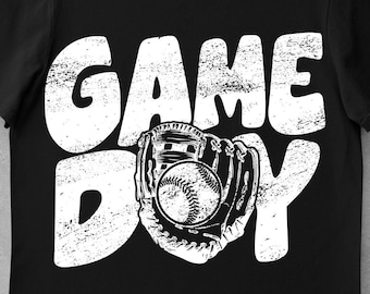 Distressed white game day beseball ball basketball glove png design for shirt sublimation