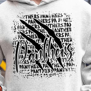 Panthers Distressed Claw Marks PNG Design - Vintage Mascot Team Spirit Sublimation Digital Download