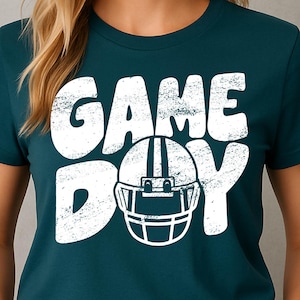 Game Day Football PNG – Distressed Helmet Sublimation Design for Shirts, Team Spirit Digital Clipart