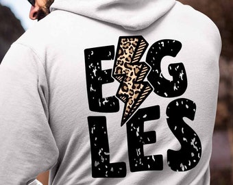 Águias Angustiadas png. Design da equipe Eagle para camisa estampada. Eagles leopard relâmpago Eagle grung.Eagles Black Sublimatione