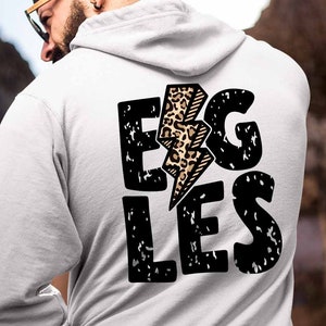 Beunruhigte Adler png. Adler-Team-Design für print-shirt.Eagles Leopard Blitz Adler grung.Eagles Black Sublimatione