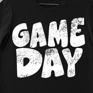 Distressed white game day png design for shirt sublimation
