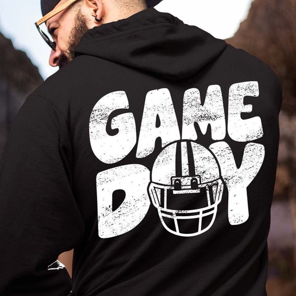 White Distressed Game Day Football Helmet Png Shirt Design