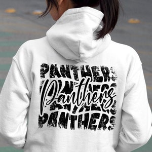 Distressed Panthers png-ontwerp voor shirt. Ga, we zijn panther mascotte team digitale download