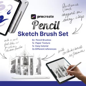 Procreate Pencil Brushes Sketch Graphite Brush Set 4B och 6B Drawing Brushes för iPad