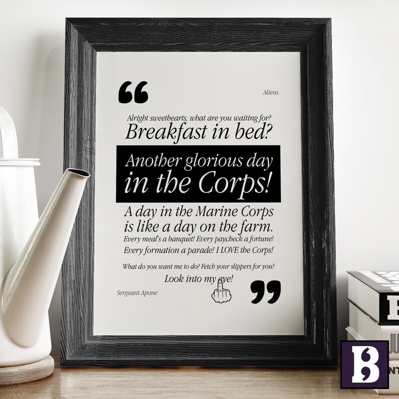 Aliens Movie Quote Print. Typography Print. A4 or A3 Archival Matte ...