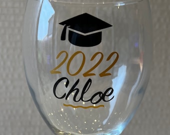 Personalised Graduation Wine Glass