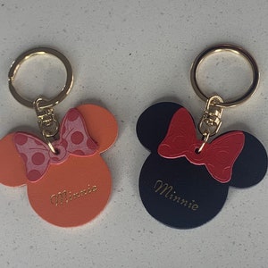 Minnie Maus Leder Schlüsselanhänger / Handtasche Charm
