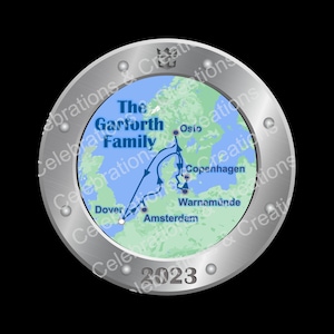 Ímã de porta de camarote personalizado com mapa de rotas de cruzeiro, P&O Cruises, Royal Caribbean, Virgin Cruises, Celebrity, MSC