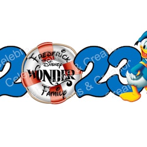 Imán personalizado para puerta de camarote de Disney 2024 con el Pato Donald, Disney Cruise Line, DCL,