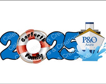 Personalised 2025 stateroom door magnet, P&O Cruises, Royal Caribbean, Virgin Cruises, Celebrity, MSC