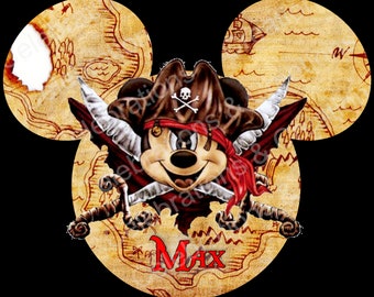 Personalised Disney Pirate Night Mickey stateroom door magnet, Disney Cruise Line, DCL