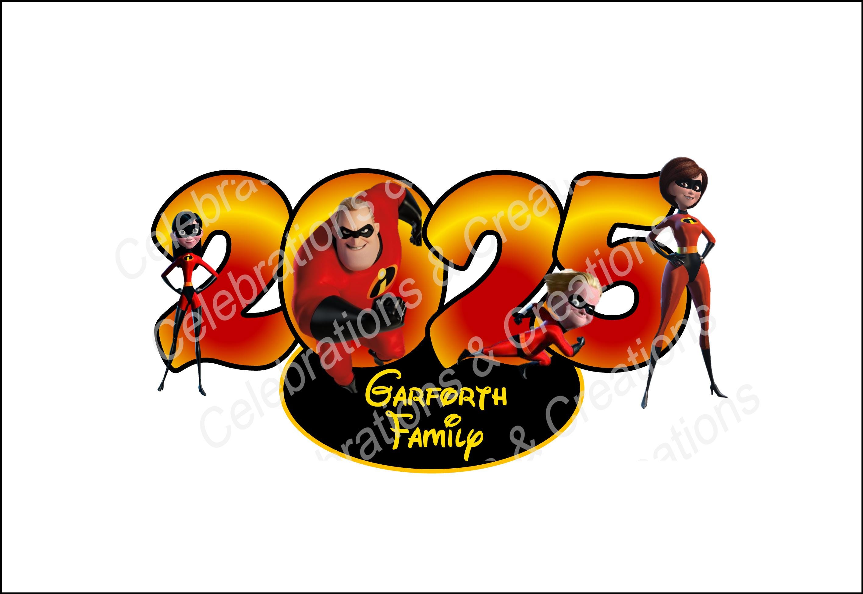 Personalised Disney 2025 Incredibles stateroom door magnet featuring, Disney Cruise Line, DCL,