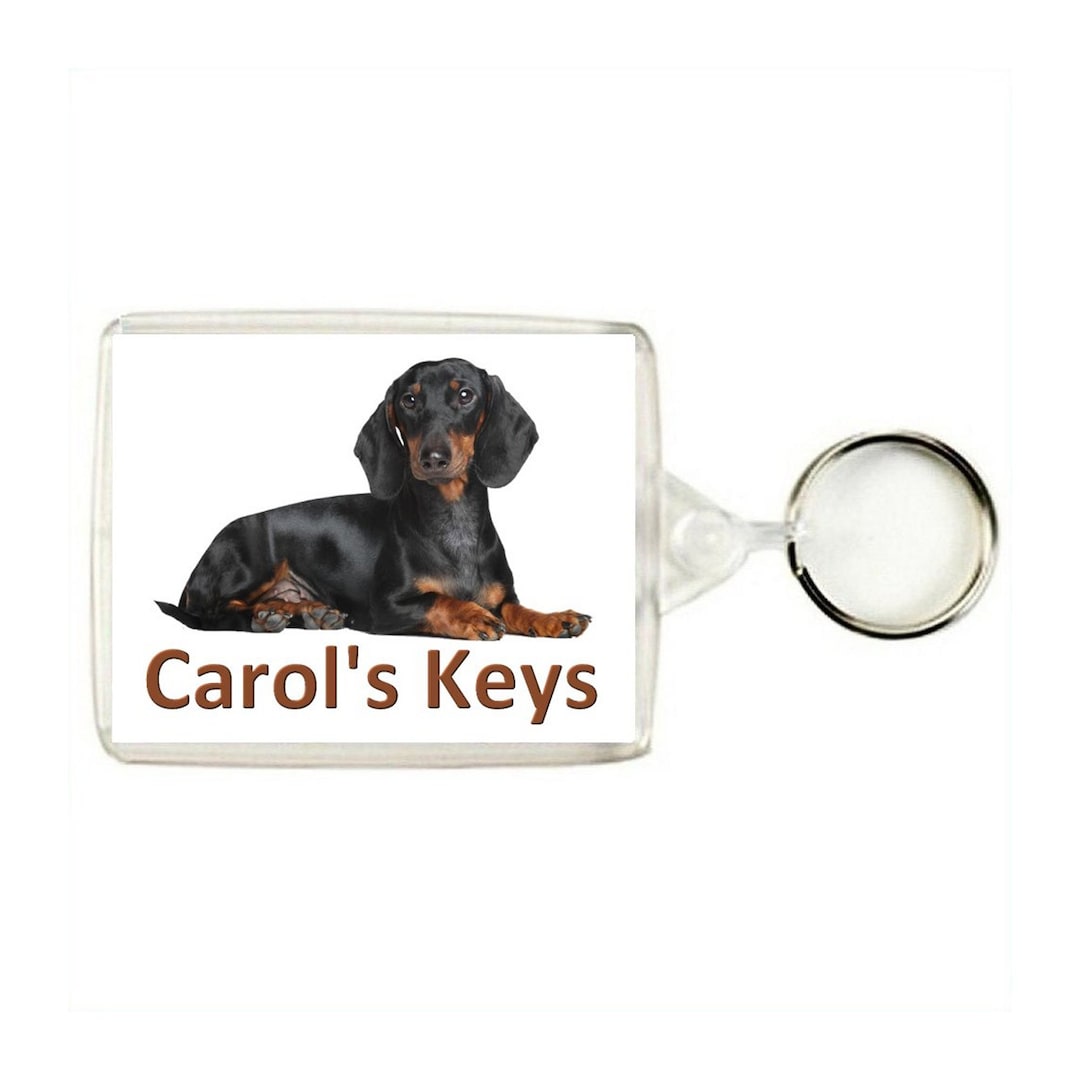 Personalised DACHSHUND sausage Dog Keyring / Bag Tag Etsy