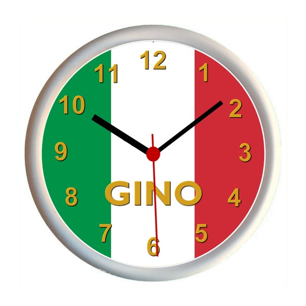 Personalised ITALY / Bandeira d'Italia / ITALIAN FLAG  Wall Clock