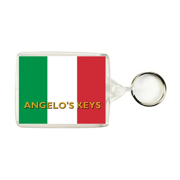 Italian Flag Personalised Keyring Etsy