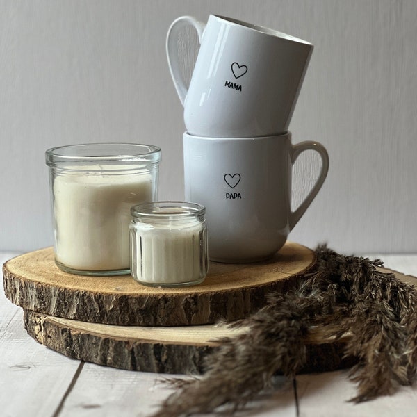 Keramiktasse Mama & Papa - Geschenkset für Eltern | Kaffeebecher zum Muttertag und Vatertag | Geschenk für werdende Eltern