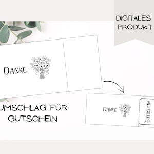 Envelope for a &#39;Thank You&#39; voucher | Voucher packaging for printing | Voucher gift wrapping | Birthday voucher wrapping