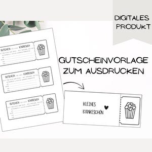 Voucher for a cinema visit to print and design | Cinema voucher to fill out yourself | Digital voucher can be personalized