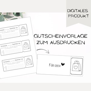 Voucher for a shopping day to print and fill out yourself | Digital voucher for time together, customizable