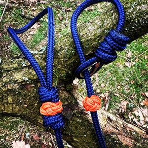 Paracord field trial slip lead with rope stop