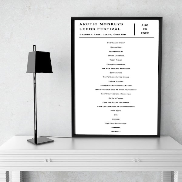 Gepersonaliseerde setlijst afdrukken | Kies je eigen setlist | Gepersonaliseerde muziekprint | Bandposter | Muziekposter | Optredenposter | Verjaardag