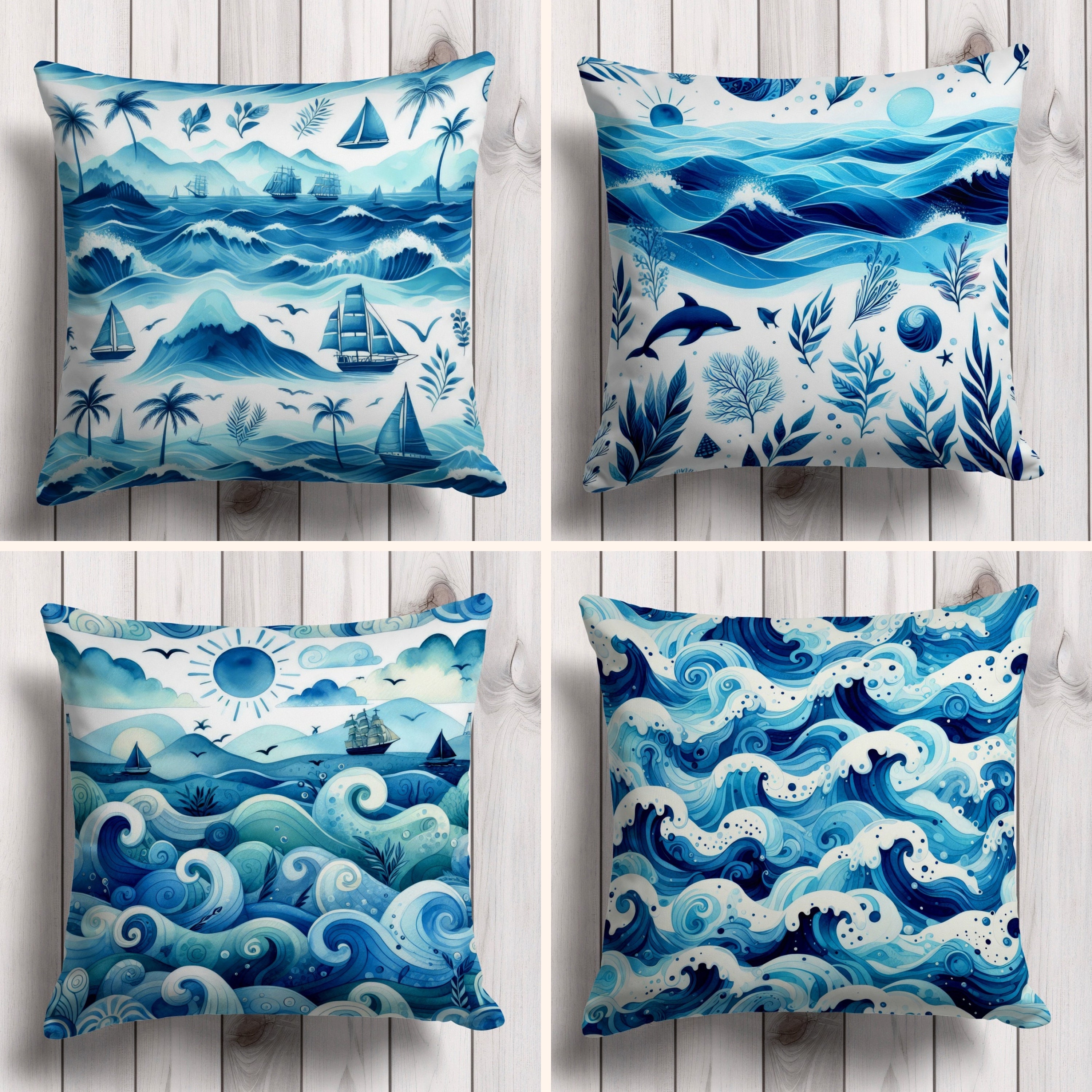 Daydream Holiday Cushion - Navy main image 1