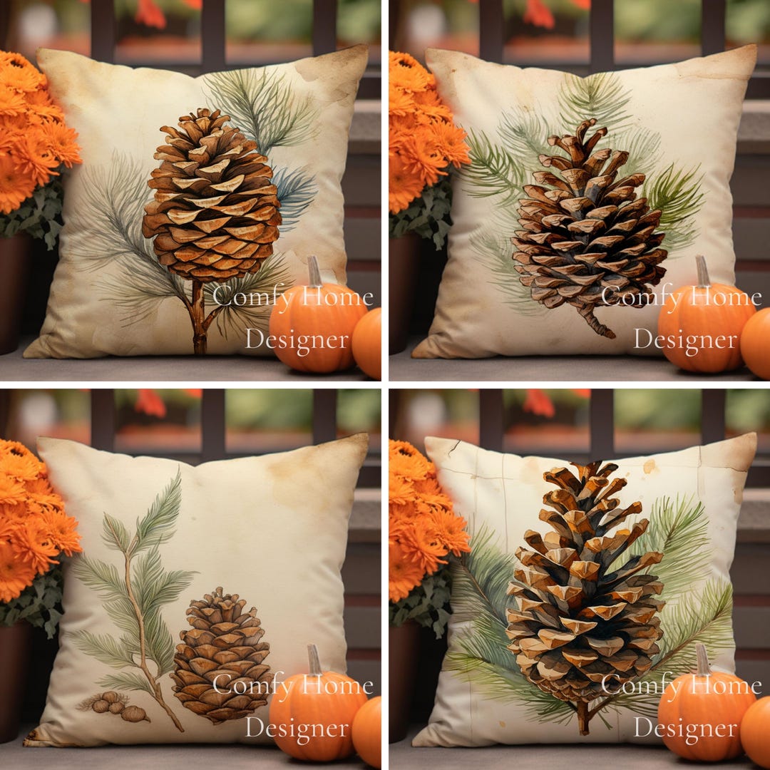 Pine Cone, Throw Pillow Cover, Pine Cone Decor, Custom Throw Pillow ...