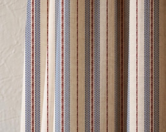 Striped Linen Curtain Panel, Coastal Farmhouse Style, Light Filtering