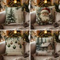 Christmas Pillows, Custom Throw Pillow, Decorative Pillows, Vintage Style Christmas Home Decor, Holiday Decor, Hosting Decor, Christmas Gift
