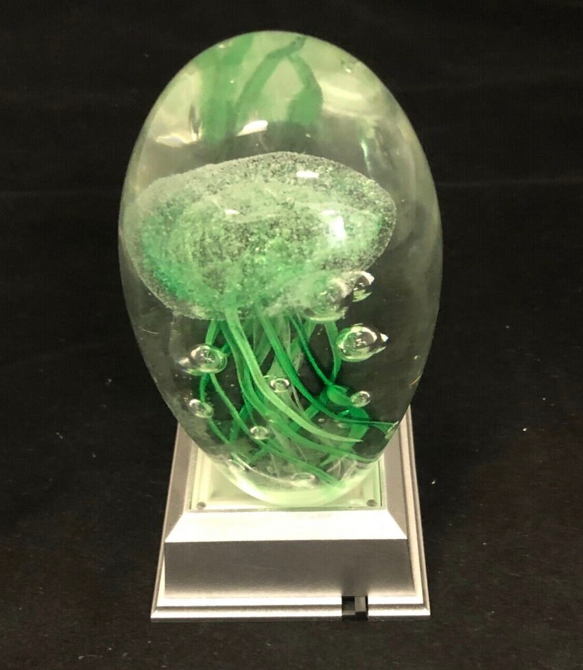 Handmade Glass Jellyfish Paperweight With Colour LED Base - Etsy Australia