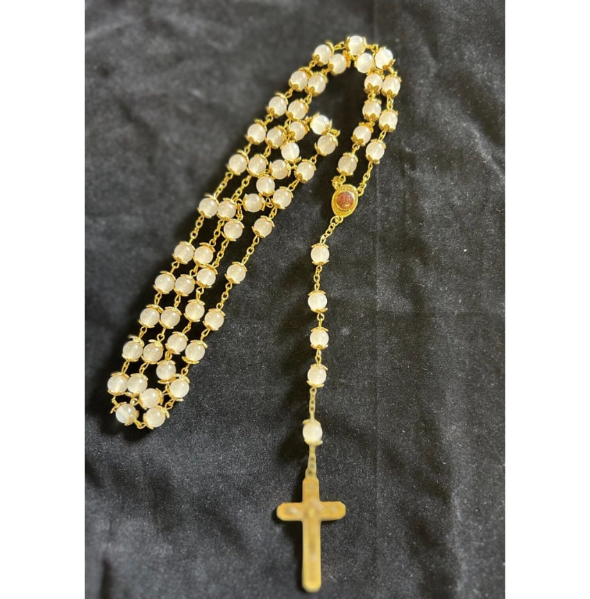18k Gold Onyx Rosary Mens Gold Onyx Rosary Necklace Australia